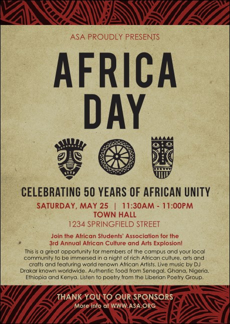 African Theme Club Flyer Product Front